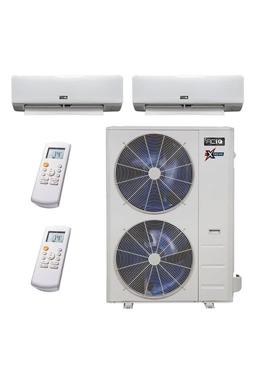 AciQ 36,000 BTU 22.2 SEER2 2-Zone Wall Mounted Mini Split System w/ WiFi- Extreme Series