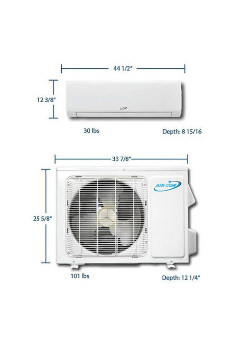 Air-Con Blue Hyper 18000 BTU 21 SEER Hyper Heat Mini Split Air Conditioner