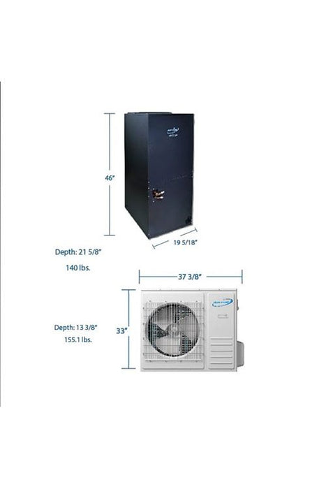 Air-Con SD Premium 36000 BTU 18 SEER 3 Ton Pre-Charged Heat Pump Inverter + Ducted Central Air Conditioner