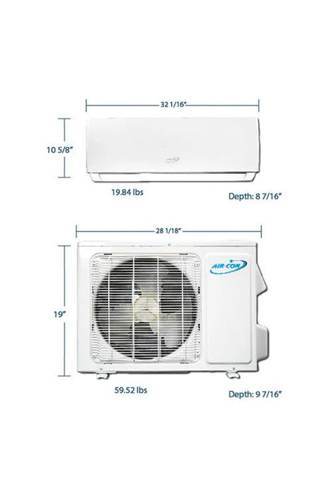 Air-Con Serene Series 12000 BTU 16 SEER Mini Split Air Conditioner