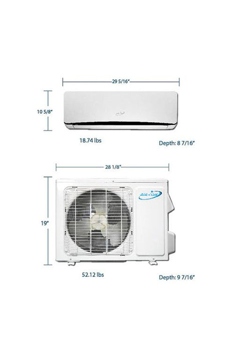 Air-Con Titanium 9000 BTU 19 SEER 110-120V Ductless Mini Split Air Conditioner Heat Pump System