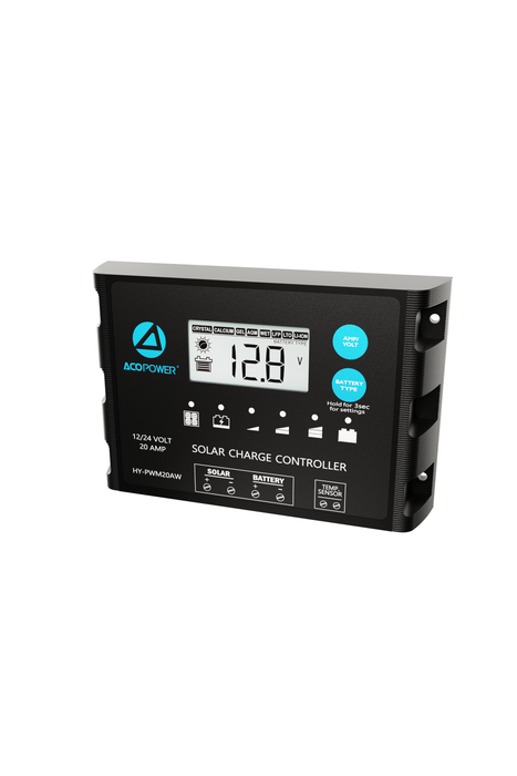 ACOPOWER 20A ProteusX Waterproof PWM Solar Charge Controller Compatible With 8 Battery Types