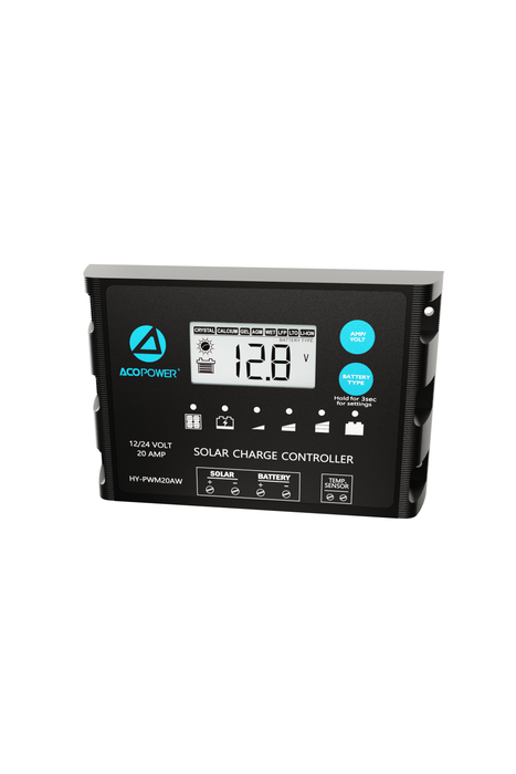 ACOPOWER 20A ProteusX Waterproof PWM Solar Charge Controller Compatible With 8 Battery Types
