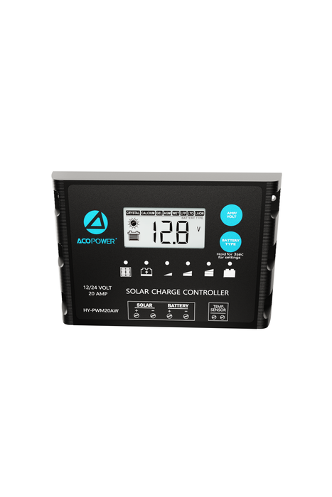ACOPOWER 20A ProteusX Waterproof PWM Solar Charge Controller Compatible With 8 Battery Types