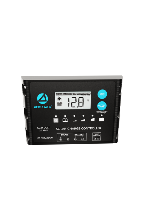 ACOPOWER 20A ProteusX Waterproof PWM Solar Charge Controller Compatible With 8 Battery Types