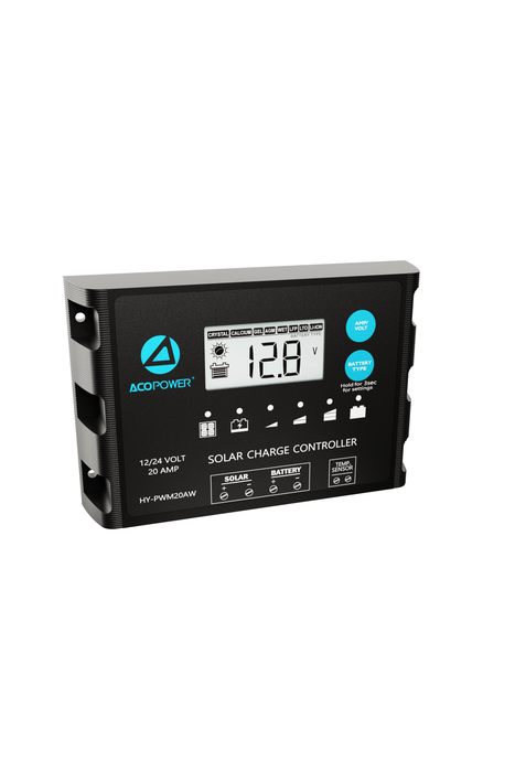 ACOPOWER 20A ProteusX Waterproof PWM Solar Charge Controller Compatible With 8 Battery Types