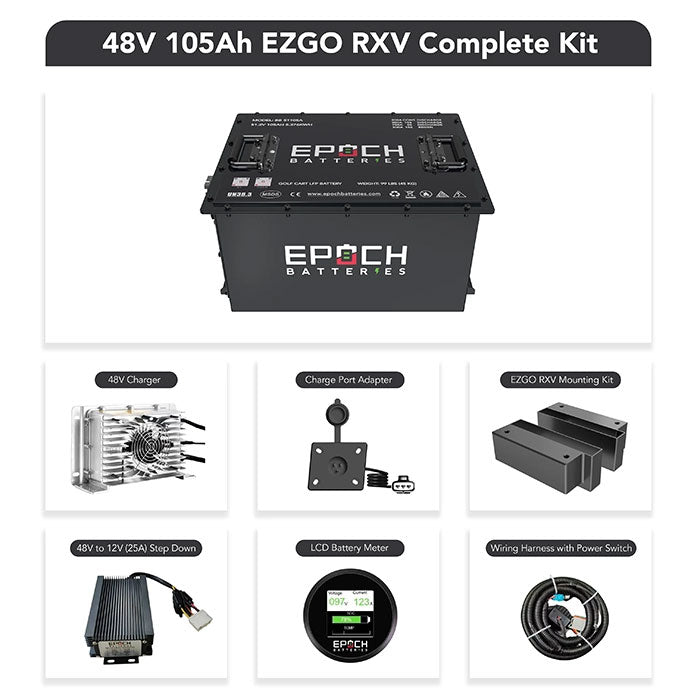 Epoch Batteries 48V 105Ah Lithium LiFePO4 Golf Cart Battery Kit