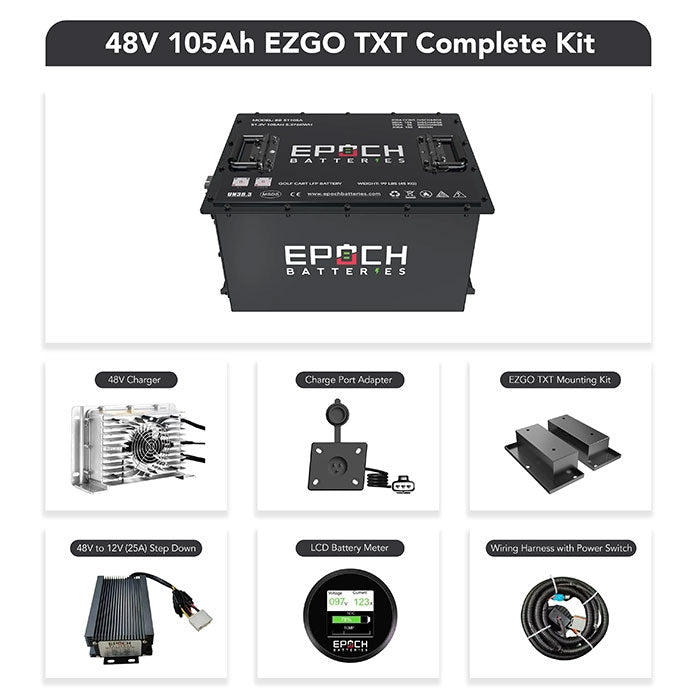 Epoch Batteries 48V 105Ah Lithium LiFePO4 Golf Cart Battery Kit