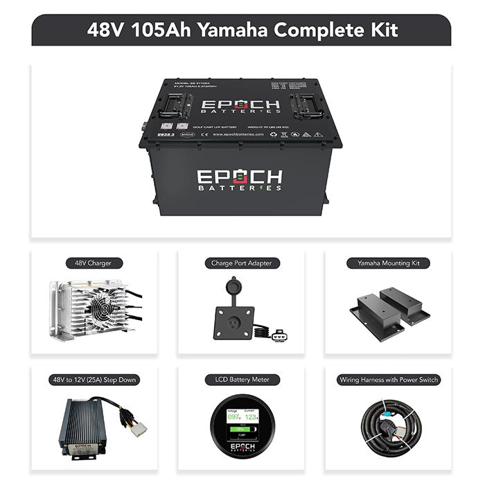 Epoch Batteries 48V 105Ah Lithium LiFePO4 Golf Cart Battery Kit