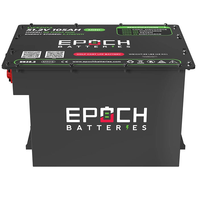 Epoch Batteries 48V 105Ah MINI LiMax Series LiFePO4 Lithium Golf Cart Battery Kit