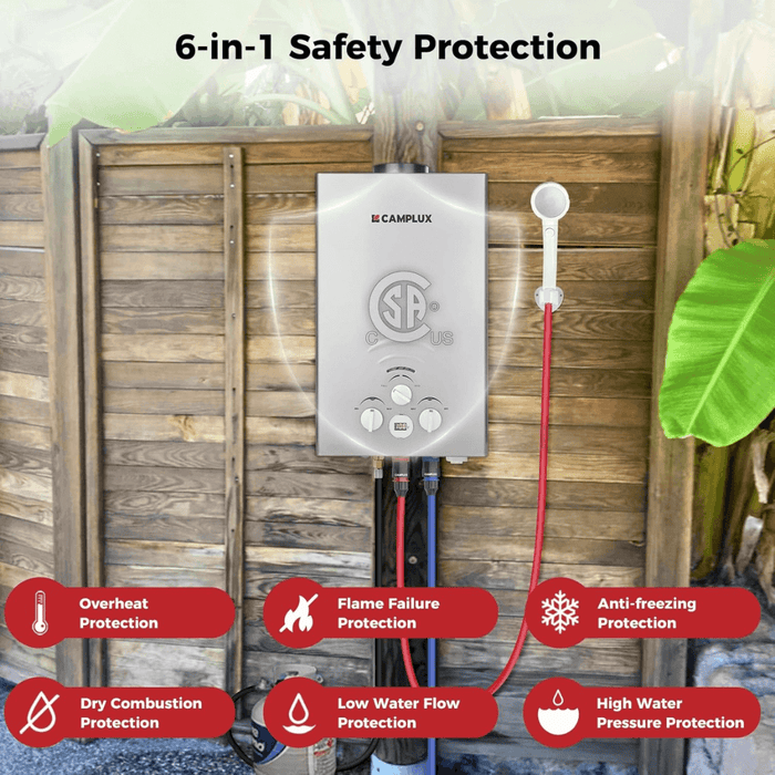 Camplux BW211G Camping Water Heater Propane