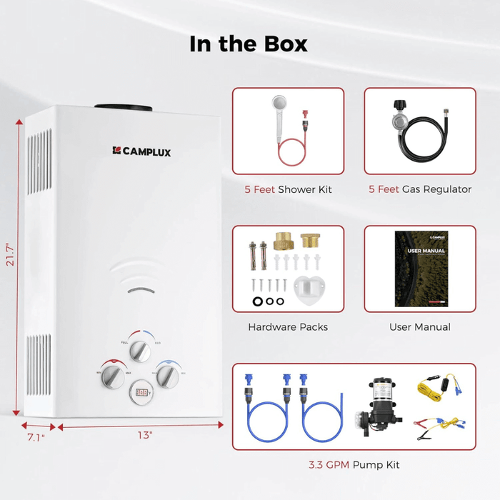 Camplux BW264P120 Camping Water Heater Pump Kit