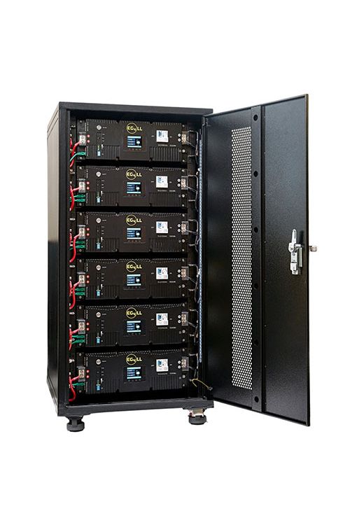 EG4 6 Slot Enclosed Battery Rack w/ Wheels Included