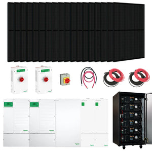 Complete Hybrid Solar Kit - Schneider Dual XW Pro 13.6kW 120/240V Output + 30.72kWh EG4-LL (V2) Batteries+ 12710 Watts of Solar