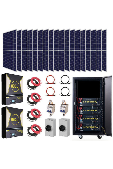 EG4 | Complete Off-Grid Solar Kit - 13,000W 120/240V Output / 48VDC [20.5kWh EG4-LifePower4 Lithium Powerwall] 48VDC + 7,560 Watts of Solar PV |