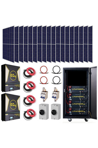 Image of EG4 | Complete Off-Grid Solar Kit - 13,000W 120/240V Output / 48VDC [20.5kWh EG4-LifePower4 Lithium Powerwall] 48VDC + 7,560 Watts of Solar PV |