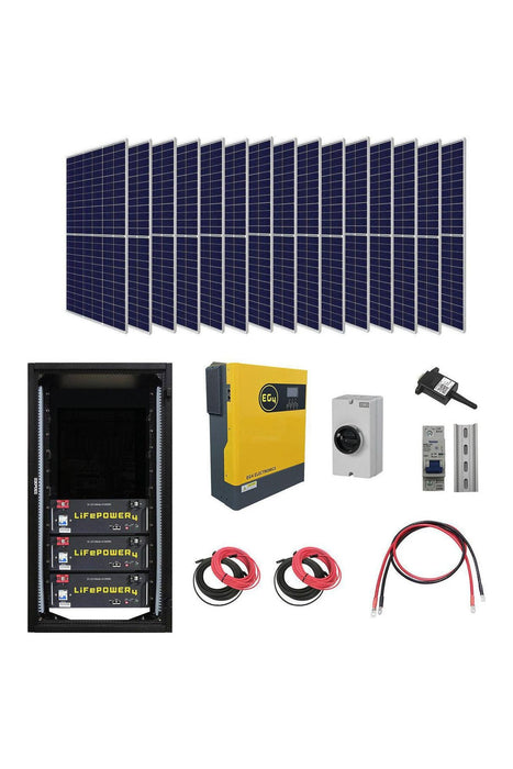 EG4 | Complete Off-Grid Solar Kit - 3000W 120V Output / 48VDC [15.4kWh EG4-LifePower4 Lithium Powerwall] 48VDC + 4,800 Watts of Solar PV