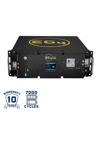 Image of EG4 | LL-S Lithium Batteries Kit (V2) | 30.72kWh | 6 Server Rack Batteries With Pre-Assembled Enclosed Rack | With Door & Wheels | Busbar Covers