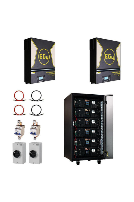 EG4 | Off-Grid EG4 System Kit - 13kW 120/240V Output / 48VDC - 30.72kWh EG4 Lithium Battery Bank | 2 x EG4 6500EX-48 | 6x EG4 Server Rack Batteries