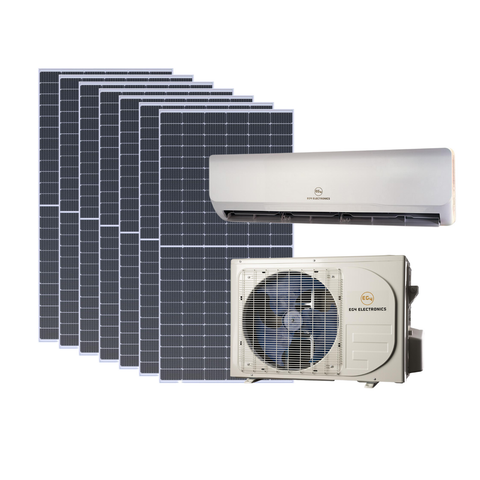 Image of EG4 Hybrid Solar Mini-Split Kit | Energy Star Certified Air Conditioner Heat Pump AC/DC | 24000 BTU | SEER2 21 | + 3150 Watts of Solar PV [KIT-E0012]