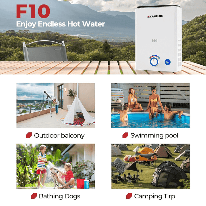Camplux First F10 LPG Camping Water Heater