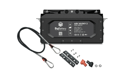 Image of BigBattery 48V 2X HUSKY 2 LiFePO4 Lithium Battery 5.12KwH 100Ah Fast Charger Kit [BNDL-B0015]