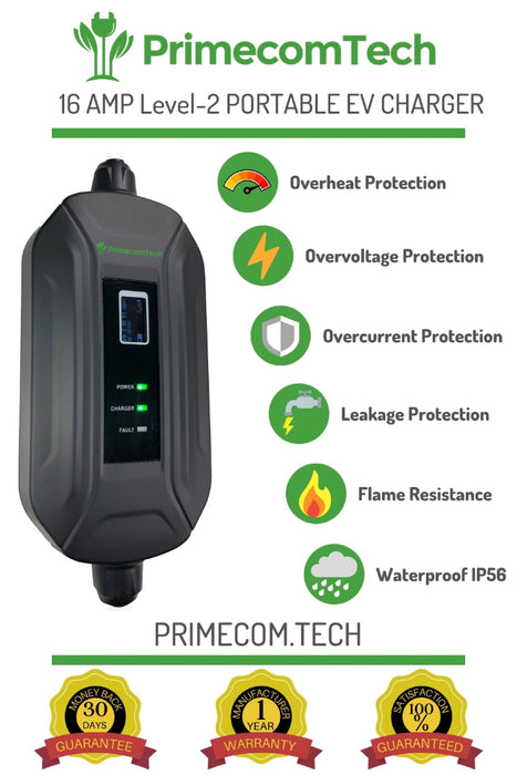 Primecom 16 Amp Level 2 EV Charger