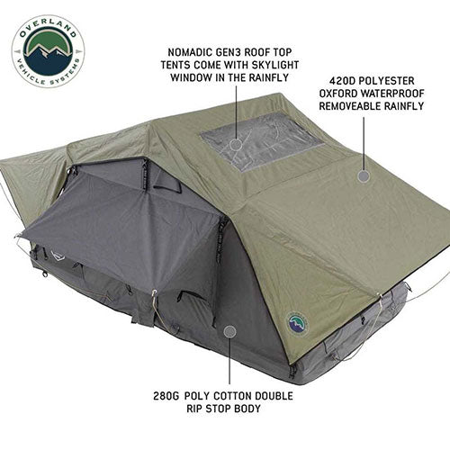 roof top tent 3 person Overland Vehicle Systems 18439936 Nomadic 3 Standard Roof Top Tent