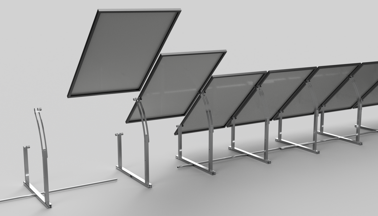 IntegraRack IR-45ASA Solar Panel Ground Mount | 15-45 Degree Adjustable Angle | Aircraft Grade Aluminum