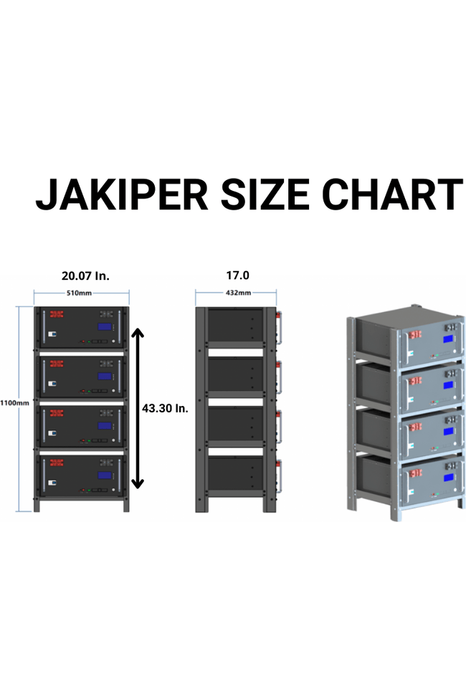 Jakiper PRO 5 x Server Rack Battery Kit (V2) | [25.5kWh] | Includes Wheel Based Rack Mount | 10-Year Warranty | UL1973