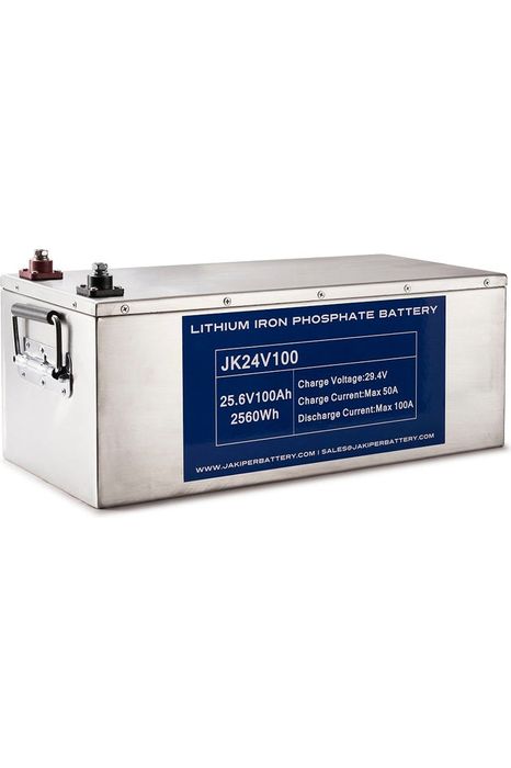 2 x Jakiper 24V 100AH Lithium Iron Phosphate Batteries | 5,120wH / 5.2kWh 24V or 48V | 2 x JK24V100 LiFePO4