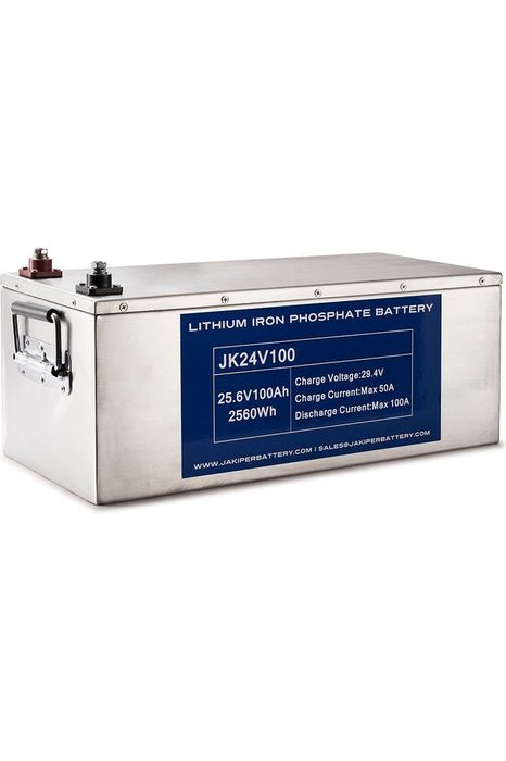 2 x Jakiper 24V 100AH Lithium Iron Phosphate Batteries | 5,120wH / 5.2kWh 24V or 48V | 2 x JK24V100 LiFePO4