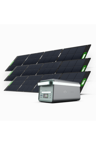 Image of Yoshino Power B4000 SST 4000W Portable Solid State Solar Generator includes (3) 200W Solar Panels
