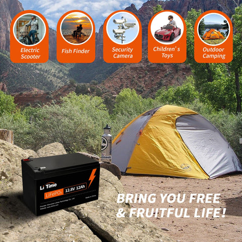 Image of LiTime 12V 12Ah LiFePO4 Lithium Battery For Fish Finder