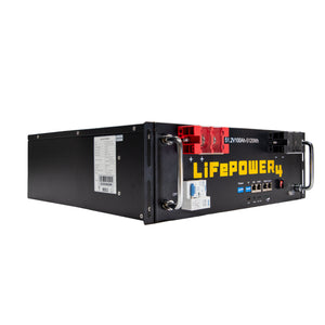 EG4 | LifePower4 V2 Lithium Batteries Kit | 30.72kWh | 6 Server Rack Batteries With Pre-Assembled Enclosed Rack | With Door & Wheels | Welded