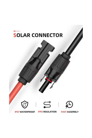 BougeRV Solar Extension Cable with Extra Free Connectors(xx FT Red+xx FT Black)