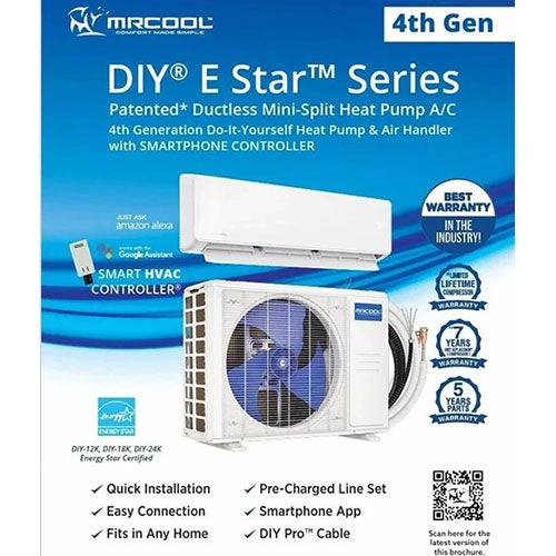 MRCOOL DIY 12K 12,000 BTU 22 SEER 4th Gen Ductless Mini Split Air Conditioner and Heat Pump - 115V