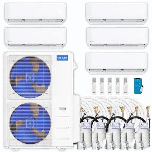 MRCOOL DIY 4th Gen Multi-Zone 5-Zone 48,000 BTU 21 SEER (9K + 9K + 9K + 9K + 12K) Ductless Mini-Split Air Conditioner and Heat Pump