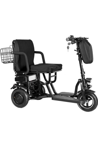 Image of MotoTec Folding Mobility Electric Trike 48v 700w Dual Motor Lithium Black