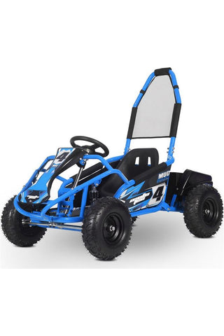 Image of MotoTec Mud Monster Kids Electric 48v 1000w Go Kart Full Suspension Blue