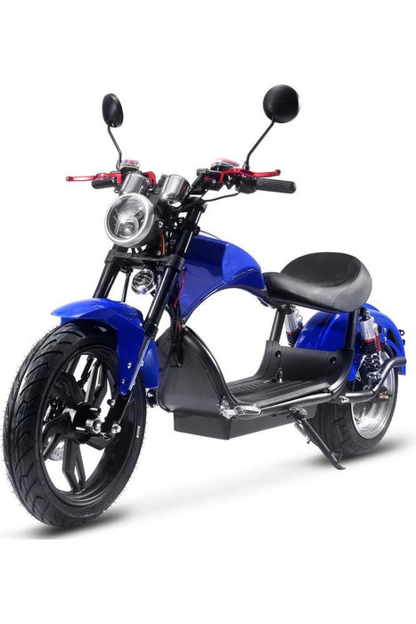 MotoTec Raven 60v 30ah 2500w Lithium Electric Scooter Blue