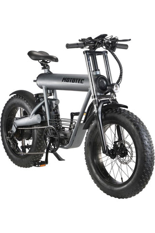 Image of MotoTec Roadster 48v 500w Lithium Electric Bicycle Grey