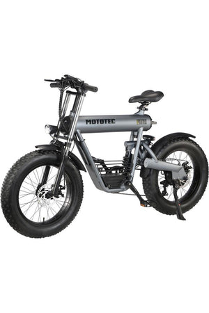 MotoTec Roadster 48v 500w Lithium Electric Bicycle Grey