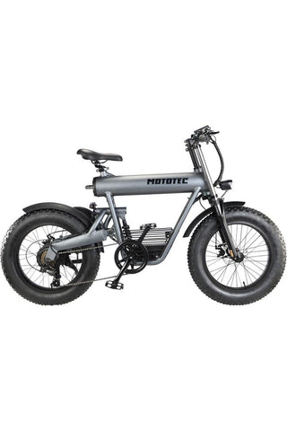 Image of MotoTec Roadster 48v 500w Lithium Electric Bicycle Grey