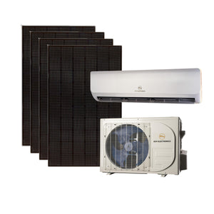 EG4 Hybrid Solar Mini-Split Kit | Energy Star Certified Air Conditioner Heat Pump AC/DC | 12000 BTU | SEER2 22 | + 1800 Watts of Solar PV [KIT-E0011]