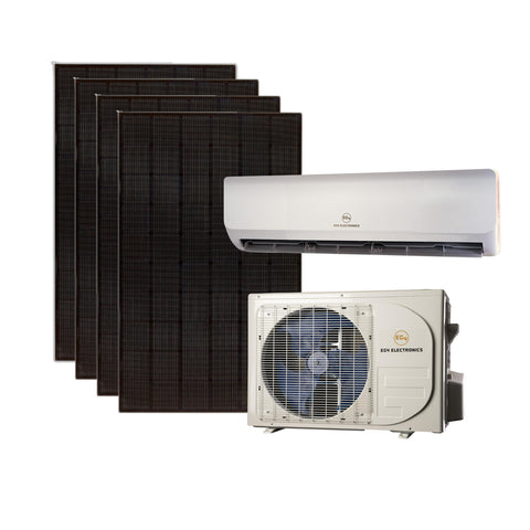 Image of EG4 Hybrid Solar Mini-Split Kit | Energy Star Certified Air Conditioner Heat Pump AC/DC | 12000 BTU | SEER2 22 | + 1800 Watts of Solar PV [KIT-E0011]