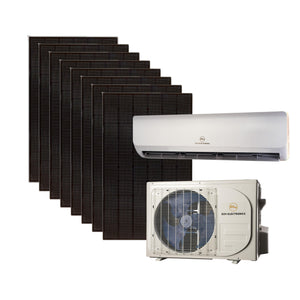 EG4 Hybrid Solar Mini-Split Kit | Energy Star Certified Air Conditioner Heat Pump AC/DC | 24000 BTU | SEER2 21 | + 3150 Watts of Solar PV [KIT-E0012]