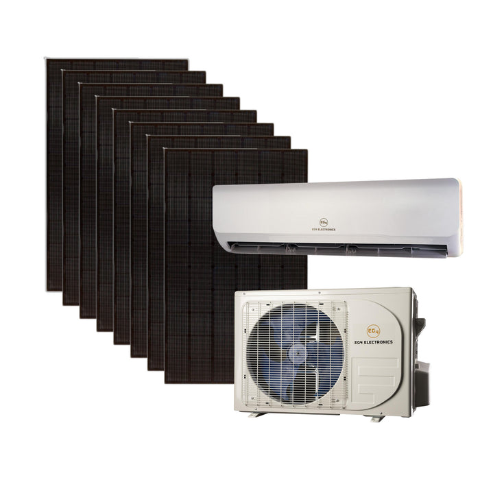 EG4 Hybrid Solar Mini-Split Kit | Energy Star Certified Air Conditioner Heat Pump AC/DC | 24000 BTU | SEER2 21 | + 2800 Watts of Solar PV [KIT-E0012]