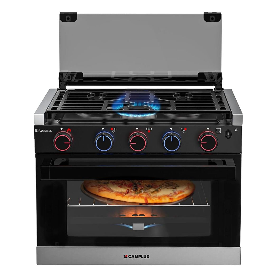 Camplux RV Stove Gas Range Oven w/ 3 Burners Cooktop 17 Inches ELITE ...