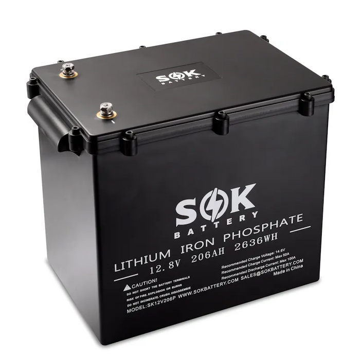 SOK SK12V206PH Marine Grade 12V 206Ah LiFePO4 Battery Sealed Plastic Box